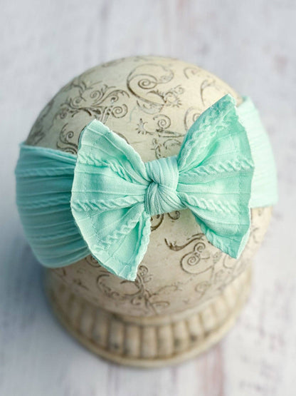 Cable Knit Bow Headbands