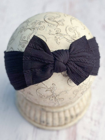 Cable Knit Bow Headbands