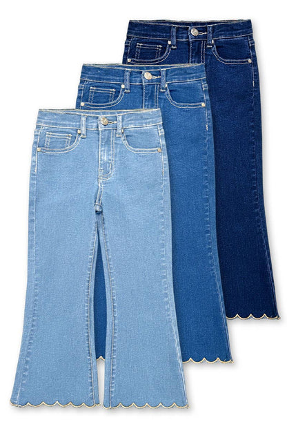 Toddler Flare Leg Denim Jean w/ Scalloped Hem - Medium