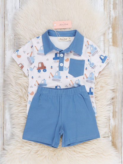 Busy Excavators Polo Outfit