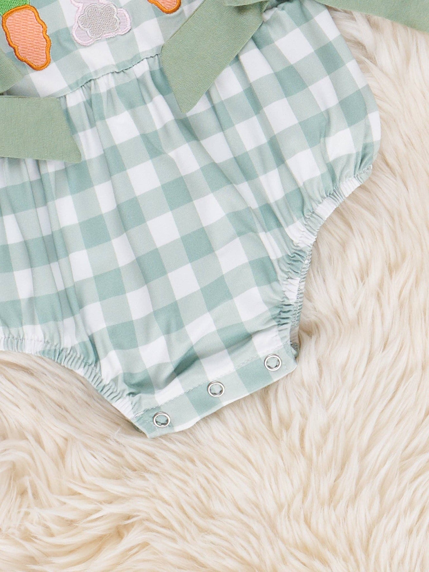 Gingham Carrot Patch Embroidered Bubble